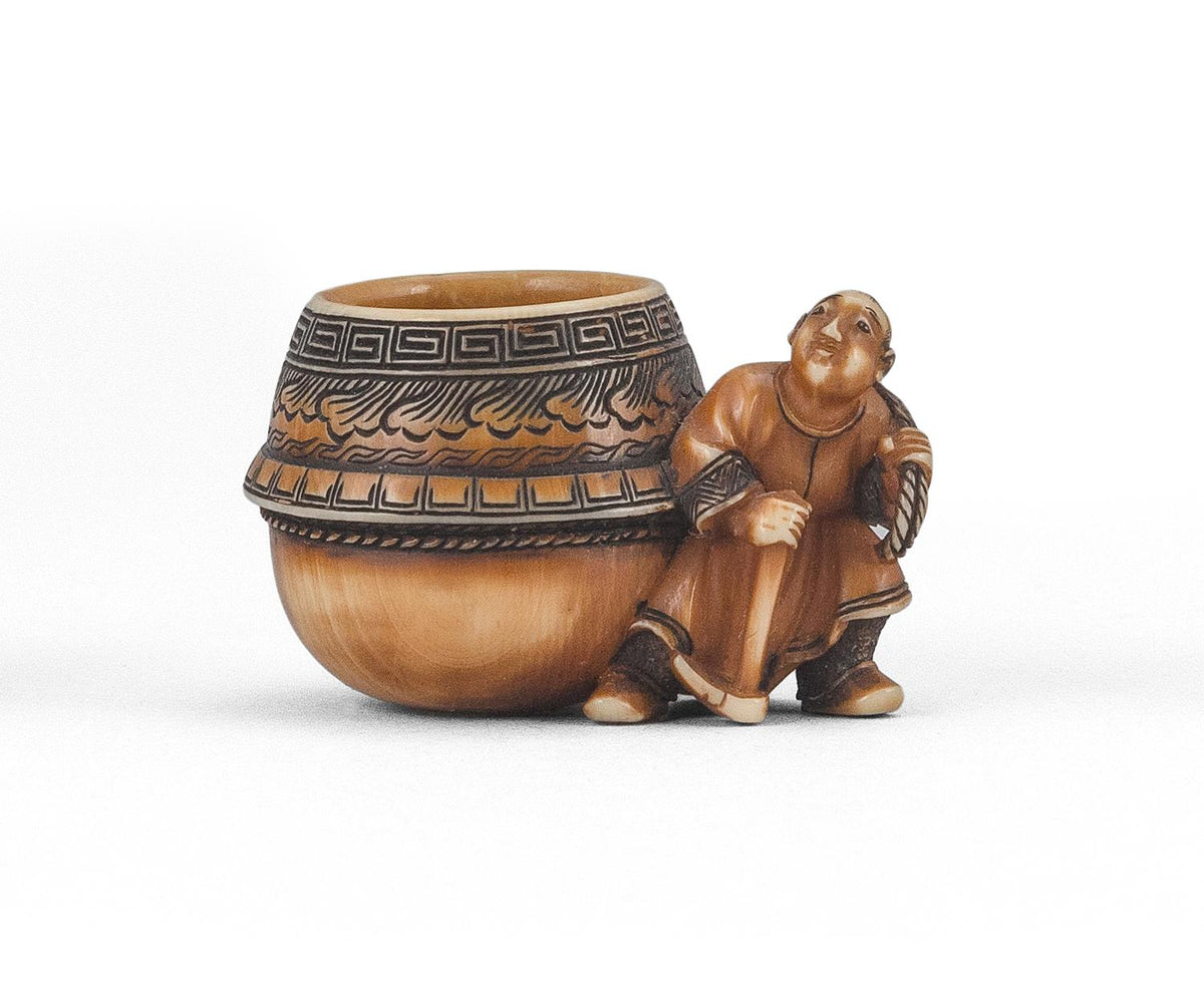 根付(netsuke) 人物　円形　江戸時代 根付(netsuke) 人物 円形 江戸時代 根付ギャラリー 江戸時代（吉長派）編