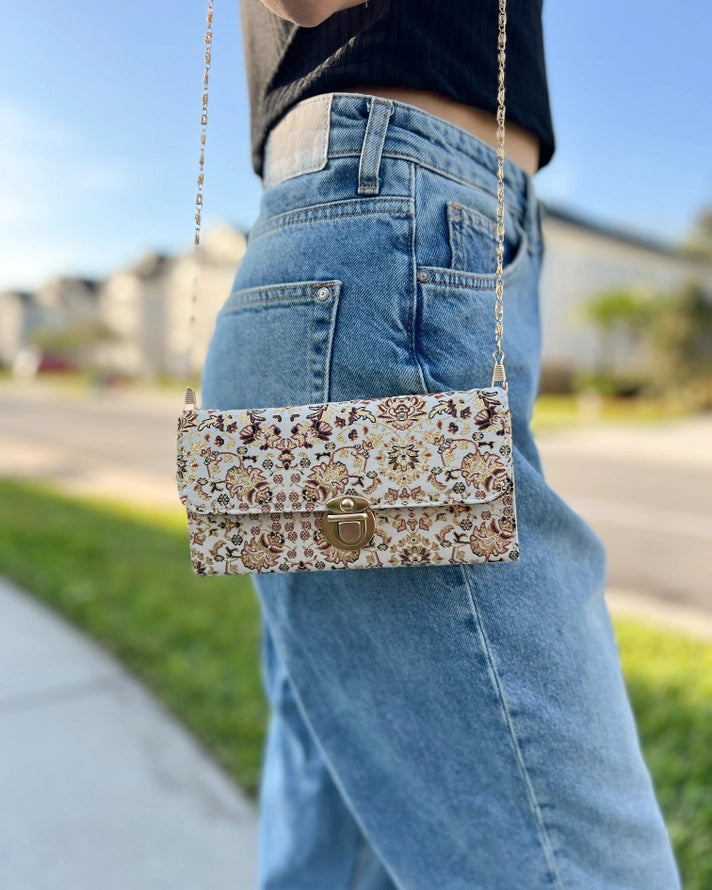 Boho Crossbody Purse Beige