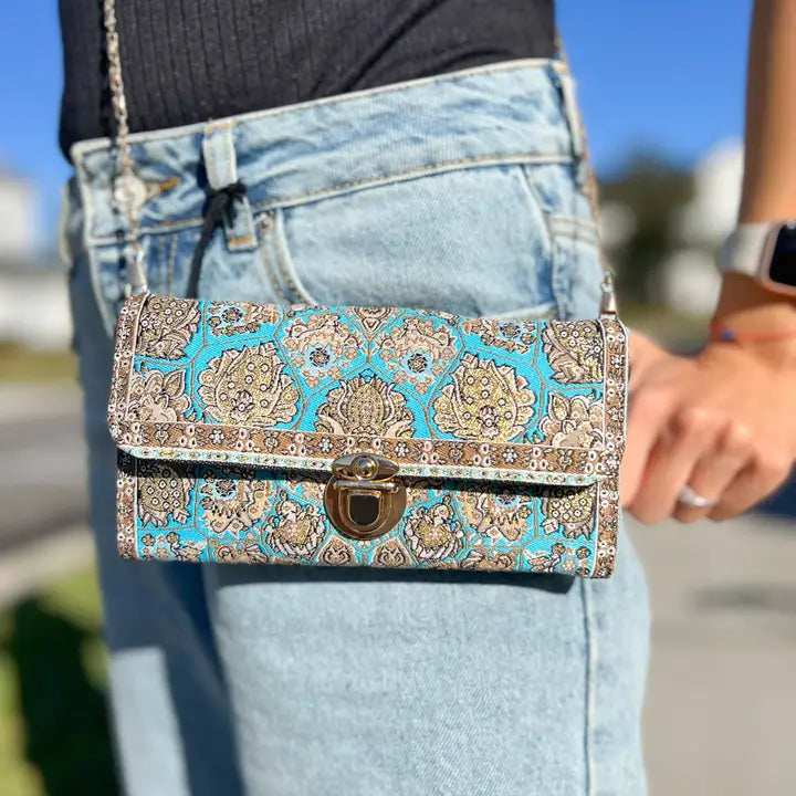 Boho Crossbody Purse Tourquoise