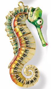 Articulated Seahorse Ornament Green