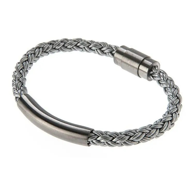 Gray Leather Bracelet