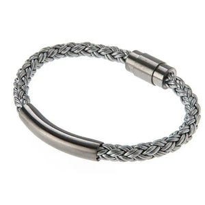 Gray Leather Bracelet