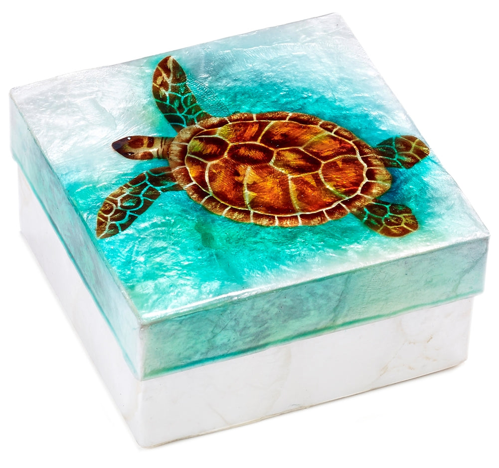 Capiz Shell Box Large Sea Turtle