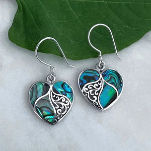 Abalone Heart Earrings