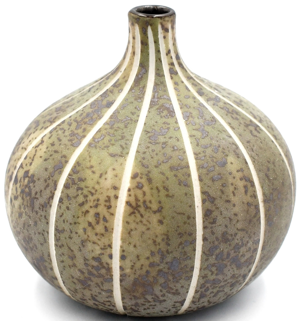 Olive Stripe Bud Vase