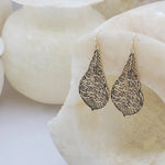 Calligraphy Leaf Earrings