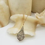 Calligraphy Leaf Pendant