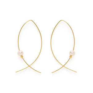 Freshwater Pearl Marquise Threader Earrings