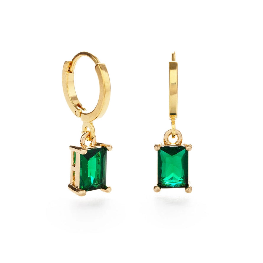 Emerald Green Huggie Earrings