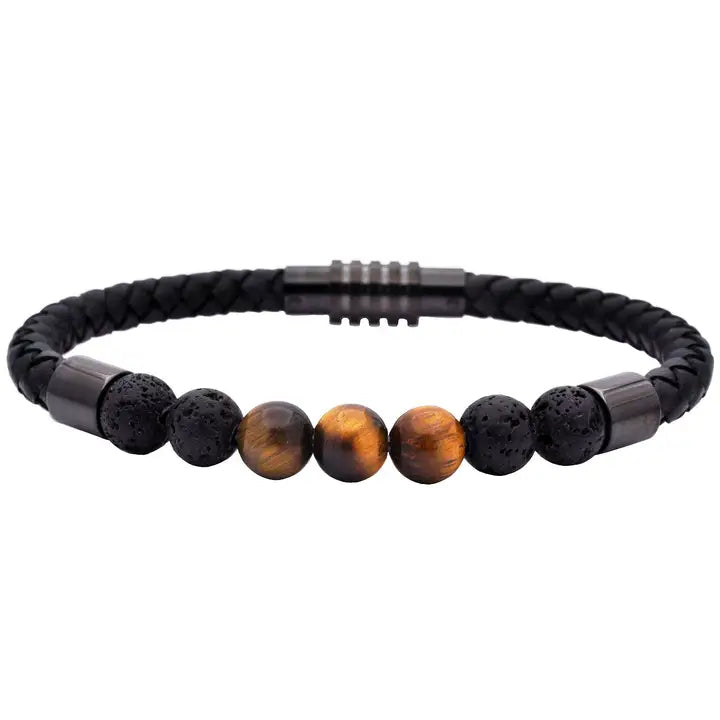 Leather & Tiger’s Eye Bracelet