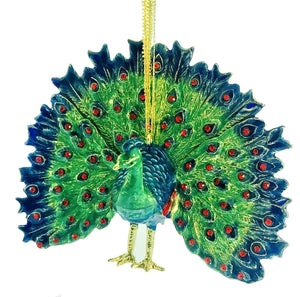 Jeweled Peacock Ornament