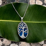 Abalone Tree of Life Oval Pendant