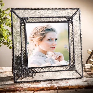 Vintage Stained-Glass Frame 4x4