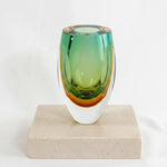 Cased Optic Two Color Vase