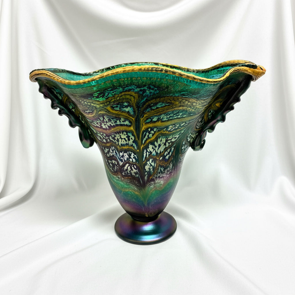 Contemporary Glass Green Shoulder Vase