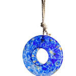 Art Glass Bird Feeder Blue