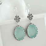 Aqua Chalcedony Earrings