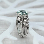 Aquamarine Bee Ring size 7