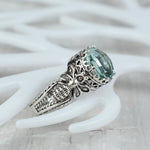 Aquamarine Bee Ring size 7
