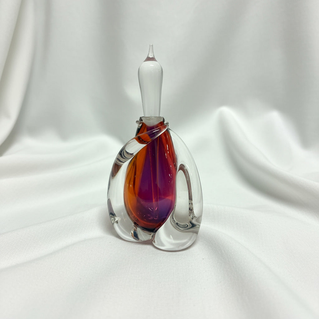 Art Glass Perfume Red Swirl