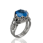 Blue Quartz Bee Ring size 8