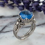 Blue Quartz Bee Ring size 8