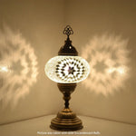 Boho Table Lamp White Mirror Star