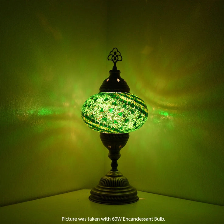 Boho Table Lamp Color Green Mosaic