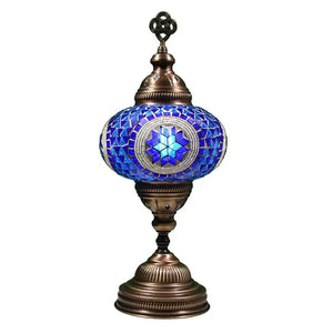 Boho Table Lamp Blue Star / White Circle