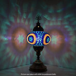 Boho Table Lamp Blue Star / White Circle