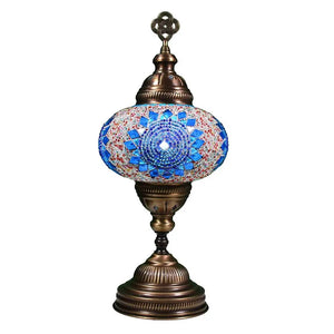 Boho Table Lamp Aqua Circle Star