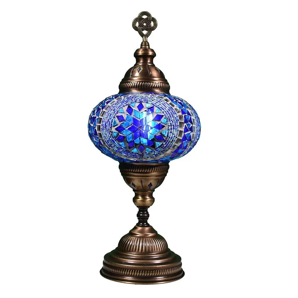 Boho Table Lamp Aqua Cobalt Star