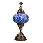 Boho Table Lamp Color Blue Star / White Circle Mosaic