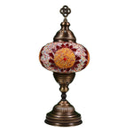 Boho Table Lamp Color Red / Orange Circle Mosaic