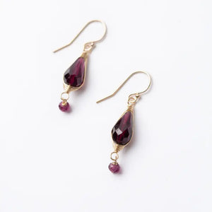 Gold Garnet Earrings