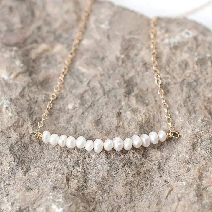 Petite Pearl Bar Necklace
