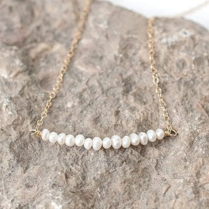 Petite Pearl Bar Necklace