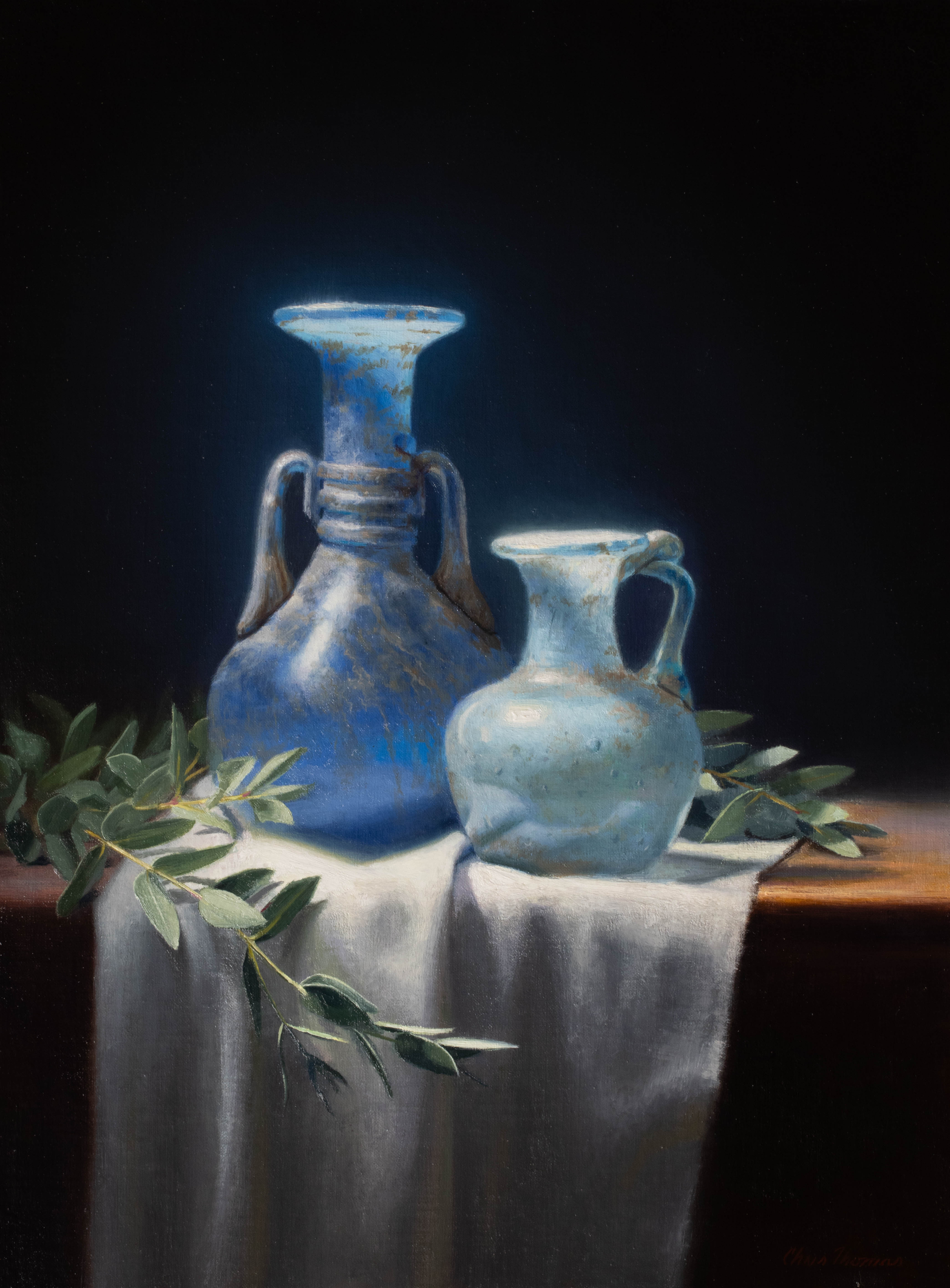 "Blue Glow" Original Oil Painting by Chris Thomas