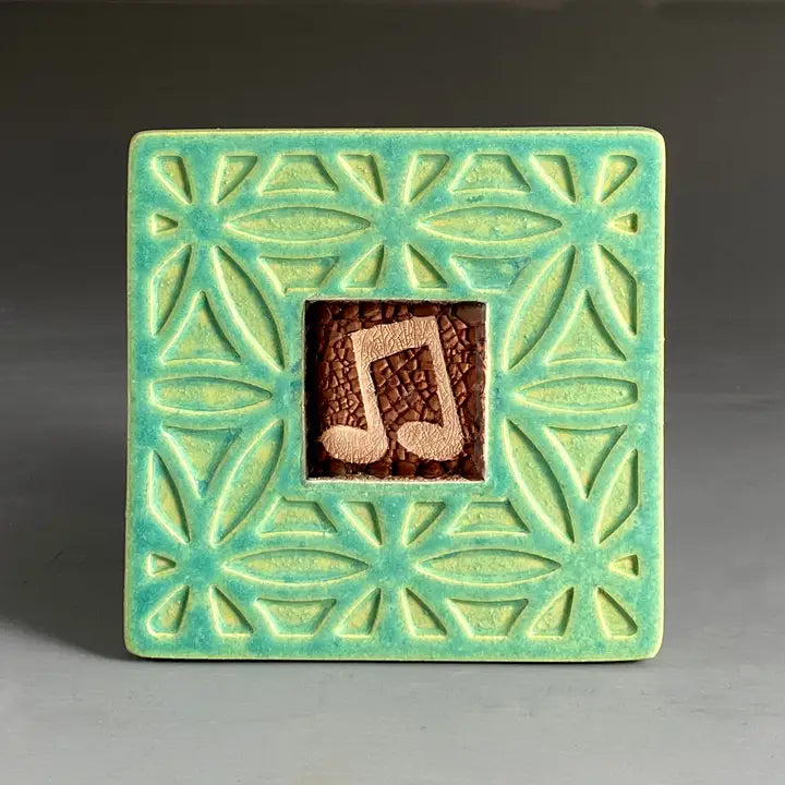 Musical Note w/border Coaster Tile