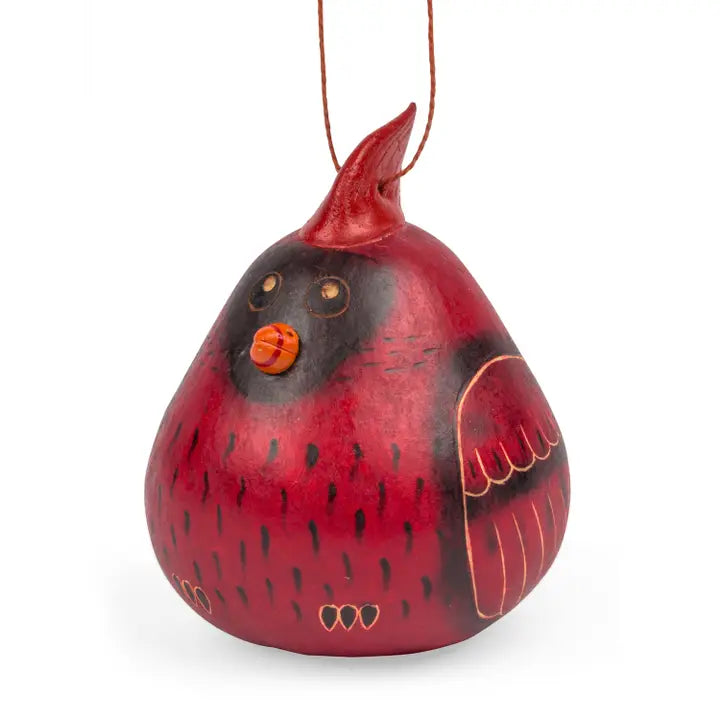 Cardinal Gourd Ornament