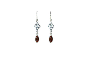 Garnet Love Knot Earrings