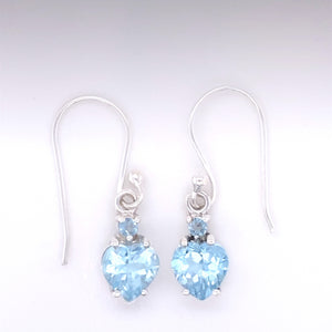 Blue Topaz Heart Earrings