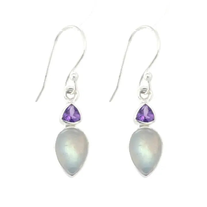 Moonstone & Amethyst Earrings