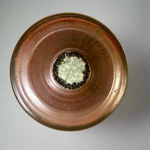 Flaired Glass Accent Stoneware Bowl 14" Ancient Copper
