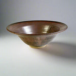 Flaired Glass Accent Stoneware Bowl 12" Ancient Copper