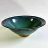 Flaired Glass Accent Stoneware Bowl 10" Rain Garden