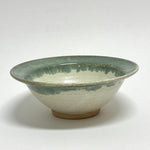 Flaired Glass Accent Stoneware Bowl 7" Fern Green