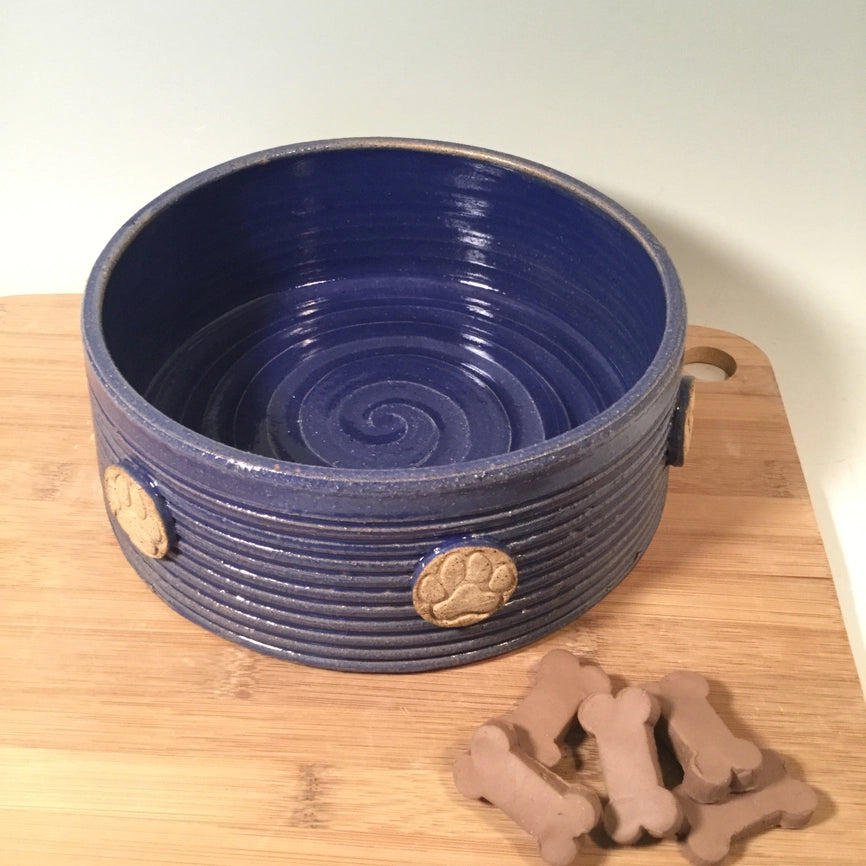 Stoneware Pet Bowl Large Paw Design
