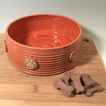 Stoneware Pet Bowl Large Paw Design