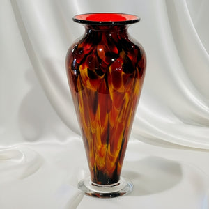 Art Glass Vase - Standard Cauldron Red 10"
